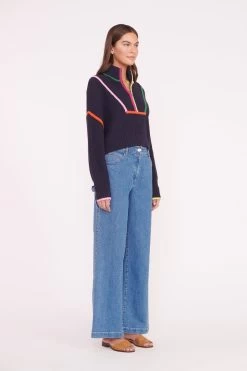 CROPPED HAMPTON SWEATER | NAVY MULTI -Chic Style Shop CROPPED HAMPTON NAVY MULTI 01547 web