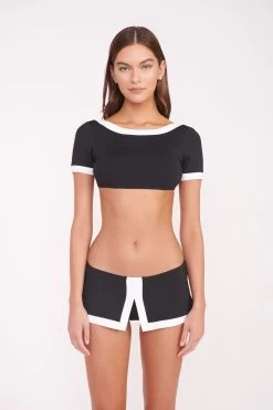 PENNY SWIM SKIRT | BLACK WHITE