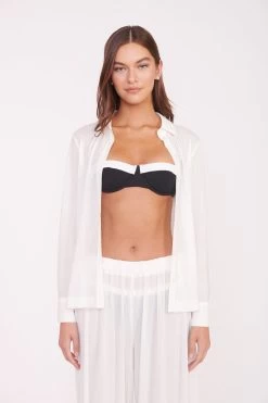 MARZA COVERUP PANT | WHITE -Chic Style Shop MIRIAM TOP MARZA PANT WHITE JO BALCONETTE BLACK 00390 web