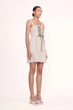 SOLANGE PLATFORM | NATURAL LINEN -Chic Style Shop Mini Sutton Dress Natural 00504 web 1