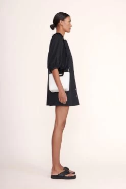 MINI SHIRLEY LEATHER BAG | WHITE BLACK -Chic Style Shop Mini Vincent Dress Navy 00521 web