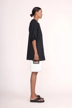 MINI SHIRLEY LEATHER BAG | WHITE BLACK -Chic Style Shop Mini Vincent Dress Navy 00524 web