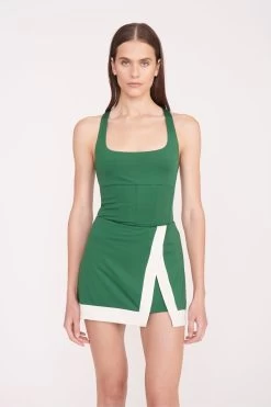 RALLY SKIRT | COURT GREEN IVORY -Chic Style Shop PickleBall 034 01735 web