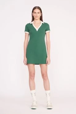 VOLLEY DRESS | COURT GREEN IVORY