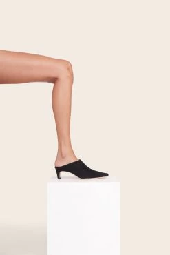 WALLY MULE | BLACK SUEDE -Chic Style Shop Pre Fall Shoes 01319 web