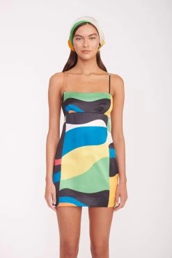 Chic Style Shop -Chic Style Shop REMINGTON DRESS MARBLE WAVE BRIGITTE MULE BLACK 00178 2 web