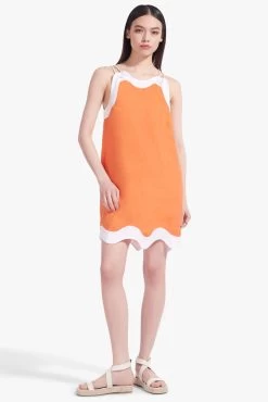 RENATA DRESS | TANGERINE WHITE -Chic Style Shop Renata Dress Tangerine White 02821 web