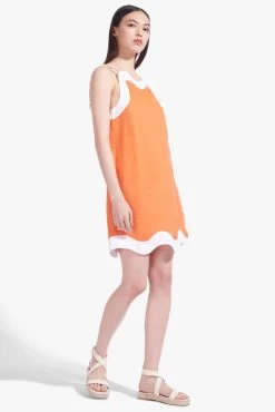 RENATA DRESS | TANGERINE WHITE -Chic Style Shop Renata Dress Tangerine White 02826 web