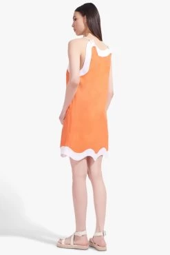 RENATA DRESS | TANGERINE WHITE -Chic Style Shop Renata Dress Tangerine White 02833 web
