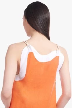 RENATA DRESS | TANGERINE WHITE -Chic Style Shop Renata Dress Tangerine White 02838 web