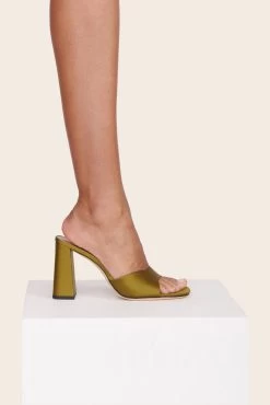 SLOANE HEEL | OLIVE SATIN -Chic Style Shop SLOANE HEEL OLIVE SATIN 1 web