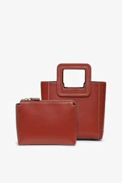 MINI SHIRLEY LEATHER BAG | COGNAC -Chic Style Shop STAUD MINI SHIRLEY BAG COGNAC FALL19 2