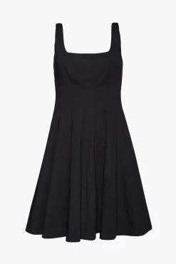 MINI WELLS DRESS | BLACK -Chic Style Shop STAUD MINI WELLS DRESS BLACK SPRING ECOM 22 3