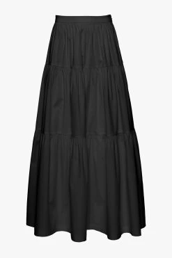 SEA SKIRT | BLACK -Chic Style Shop STAUD SEA SKIRT BLACK POPLIN SPRING 21 1