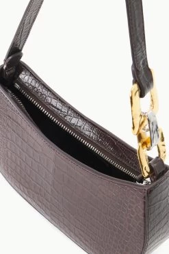 BRADY SHOULDER BAG | ESPRESSO CROC EMBOSSED -Chic Style Shop STAUD BRADY SHOULDERBAG ESPRESSO FALL 23 ECOM 3