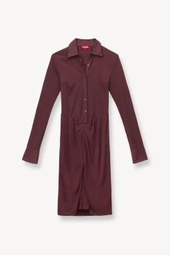 BRENDAN DRESS | BARK -Chic Style Shop STAUD BRENDAN DRESS BARK SUPF 23 ECOM 1