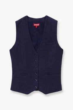 BRETT VEST | NAVY -Chic Style Shop STAUD BRETT VEST NAVY SUPF 23 ECOM 1