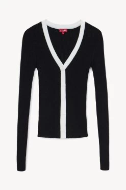 CARGO SWEATER | BLACK -Chic Style Shop STAUD CARGO SWEATER BLACK WHITE SPRING 23 ECOM 1