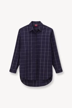 COLTON DRESS | NAVY PLAID 7 COLTON DRESS | NAVY PLAID -Chic Style Shop STAUD COLTON DRESS NAVY PLAID SUPF 23 ECOM 1