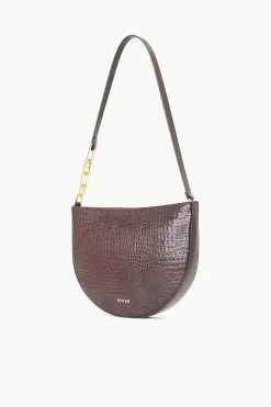 COLT SHOULDER BAG | ESPRESSO CROC EMBOSSED -Chic Style Shop STAUD COLT SHOULDERBAG ESPRESSO FALL 23 ECOM 2