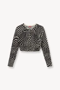 DEANNA SWEATER | BLACK WAVY DOT -Chic Style Shop STAUD DEANNA SWEATER BLACK WAVY DOTS SUPF 23 ECOM 1