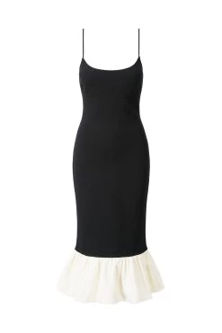 FARIDAH DRESS | BLACK IVORY -Chic Style Shop STAUD FARIDAHDRESS BLACKIVORY ECOM 1
