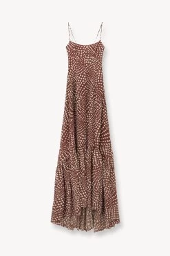 FLORENCE DRESS | CLOVE WAVY DOT -Chic Style Shop STAUD FLORENCE DRESS CLOVE WAVY DOTS SUPF 23 ECOM 1