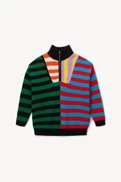 HAMPTON SWEATER | CABANA STRIPE MULTI -Chic Style Shop STAUD HAMPTON SWEATER CABANASTRIPEMULTI HOLIDAY 22 ECOM 1