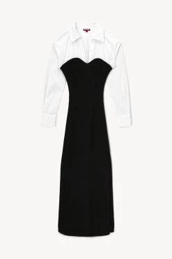 HAZEL DRESS | BLACK WHITE -Chic Style Shop STAUD HAZEL DRESS BLACKWHITE FALL 22 ECOM 1