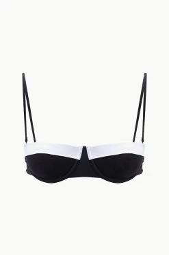 JO BALCONETTE BIKINI TOP | BLACK WHITE -Chic Style Shop STAUD JOBALCONETTEBIKINI TOP BLACKWHITE SUPF 23 ECOM 1 2