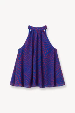 MARLOWE TOP | LAPIS WAVY DOT -Chic Style Shop STAUD MARLOWE TOP LAPIS WAVY DOTS SUPF 23 ECOM 1