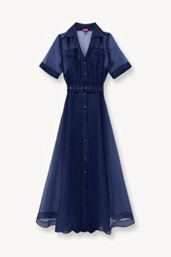 MILLIE DRESS | NAVY ORGANZA 10 MILLIE DRESS | NAVY ORGANZA -Chic Style Shop STAUD MILLIE DRESS NAVY SPRING 23 ECOM 1