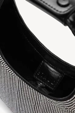 MINI MOON CRYSTAL BAG | BLACK -Chic Style Shop STAUD MINI MOON CRYSTAL BAG BLACKRHINESTONE HOLIDAY 22 ECOM 4 1