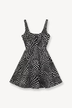 MINI WELLS DRESS | BLACK WAVY DOT -Chic Style Shop STAUD MINI WELLS DRESS BLACK WAVY DOTS SUPF 23 ECOM 1