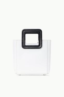 MINI SHIRLEY LEATHER BAG | WHITE BLACK -Chic Style Shop STAUD MINISHIRLEY BAG WHITEBLACK SPRING 23 ECOM 2