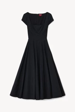 Chic Style Shop -Chic Style Shop STAUD SHORT SLEEVE WELLS DRESS BLACK FALL 22 ECOM 1
