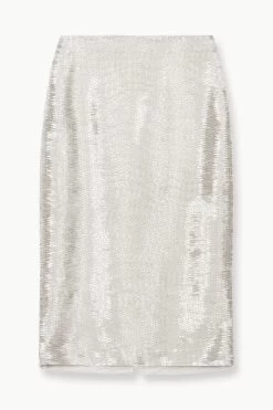 TULIP SKIRT | SILVER -Chic Style Shop STAUD TULIP SKIRT SILVER FALL 23 ECOM 1