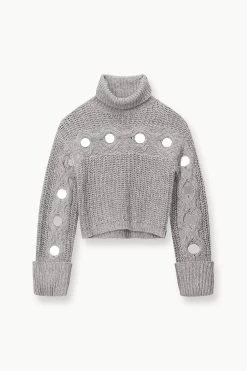 VERNACULAR SWEATER | MIRRORED HEATHER GREY -Chic Style Shop STAUD VERNACULAR SWEATER MIRROREDHEATHERGREY FALL 23 ECOM 1