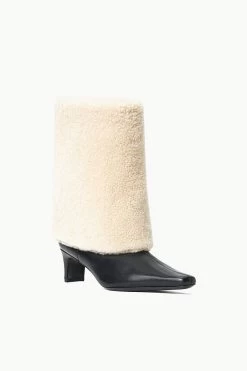 WALLY FOLDOVER BOOT | BLACK CREAM -Chic Style Shop STAUD WALLYFOLDOVERBOOT BLACKCREAM ECOM 2