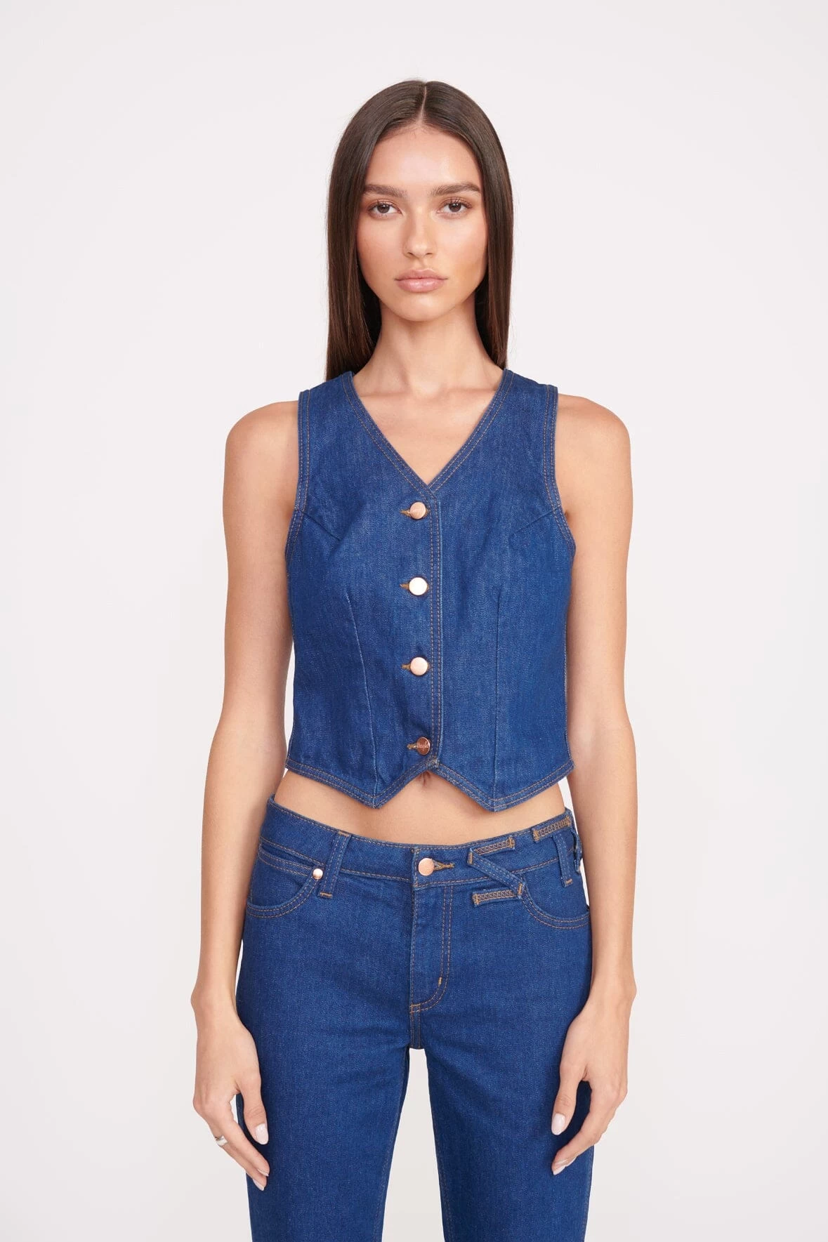 STAUD + WRANGLER THE VEST | DARK RINSE 1 STAUD + WRANGLER THE VEST | DARK RINSE