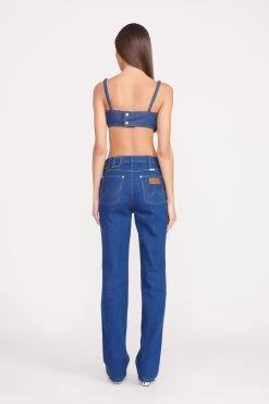 STAUD + WRANGLER THE STRAIGHT CUT JEAN | DARK RINSE -Chic Style Shop Wrangler 0889 web