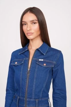 STAUD + WRANGLER THE BODY JUMPSUIT | DARK RINSE -Chic Style Shop Wrangler 1201 web