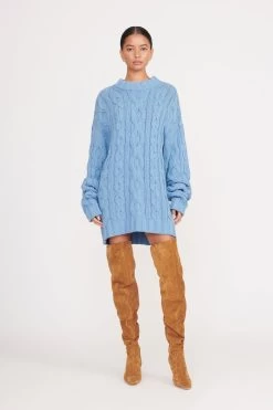 BEEHIVE SWEATER | FRENCH BLUE -Chic Style Shop beehive sweater french blue 1
