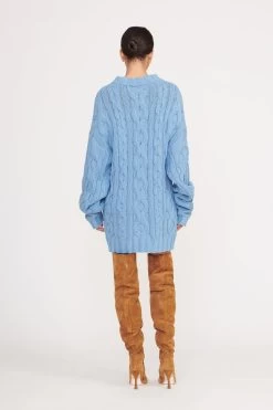 BEEHIVE SWEATER | FRENCH BLUE -Chic Style Shop beehive sweater french blue 4 f639389e 640a 4062 8462 d4472373c1a8
