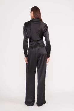LUISA PANT | BLACK SATIN -Chic Style Shop bogart top black 1 cab8b5da daff 4391 95dc 515ee81289ad