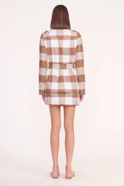 CHARLES BLAZER | TOBACCO GINGHAM -Chic Style Shop charles blazer oat milk 02193 web