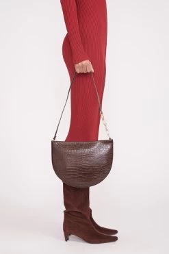 COLT SHOULDER BAG | ESPRESSO CROC EMBOSSED -Chic Style Shop colt shoulder bag mahogany croc embossed 2 adcbba9b 615a 475a 9228 195420d49449