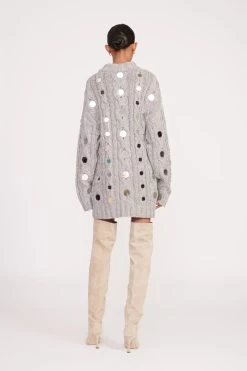 BEEHIVE MIRRORED SWEATER | HEATHER GREY 8 BEEHIVE MIRRORED SWEATER | HEATHER GREY -Chic Style Shop fall 23 1081 web