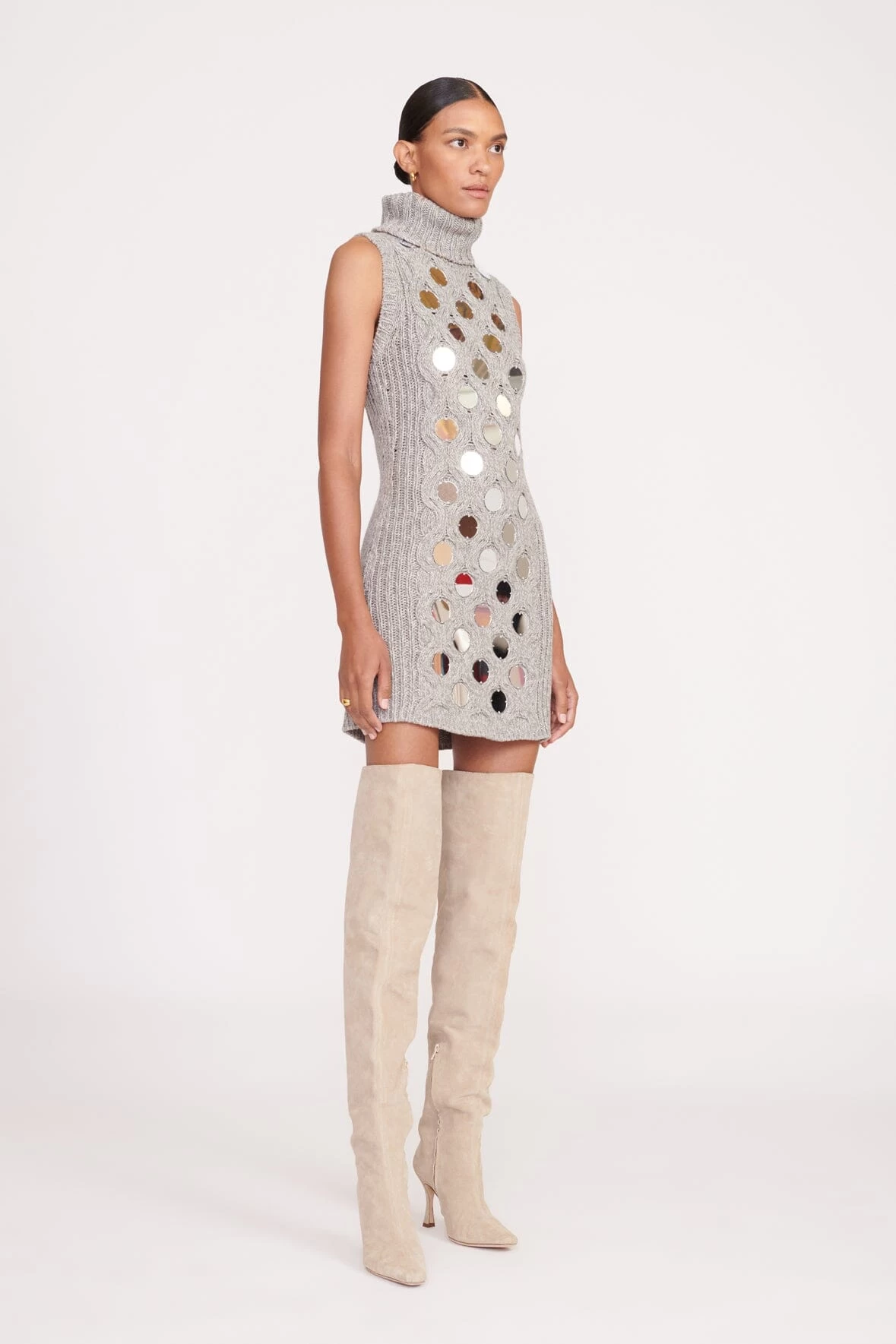 MOD MIRRORED DRESS | HEATHER GREY 3 MOD MIRRORED DRESS | HEATHER GREY - Image 3