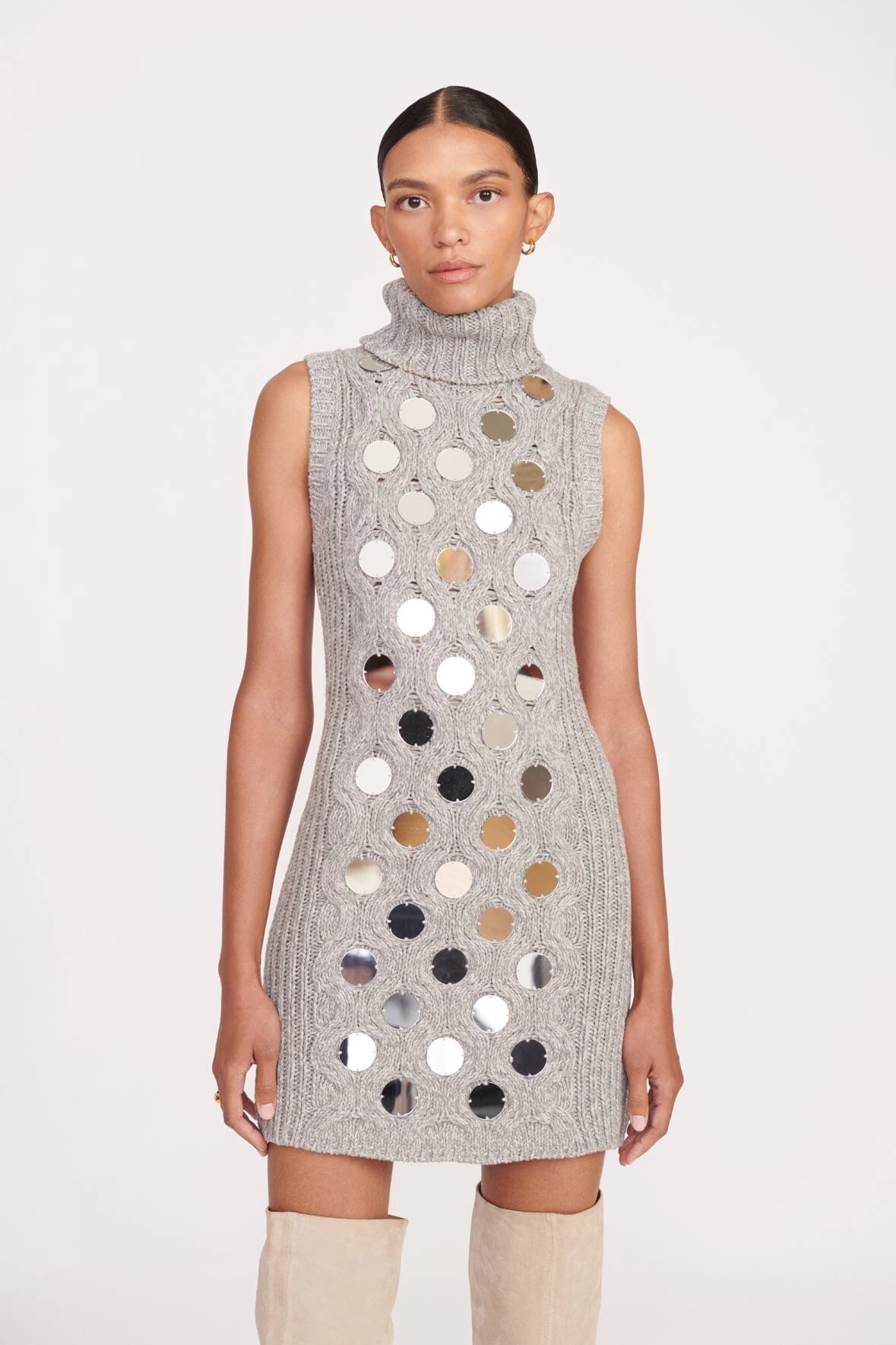 MOD MIRRORED DRESS | HEATHER GREY 2 MOD MIRRORED DRESS | HEATHER GREY - Image 2